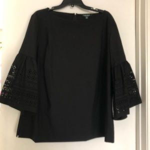 Ralph Lauren Women’s Blouse. 3/4 sleeves with intricate detail.